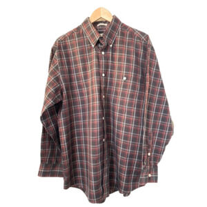 ORVIS Large button down shirt long sleeve plaid 100% cotton